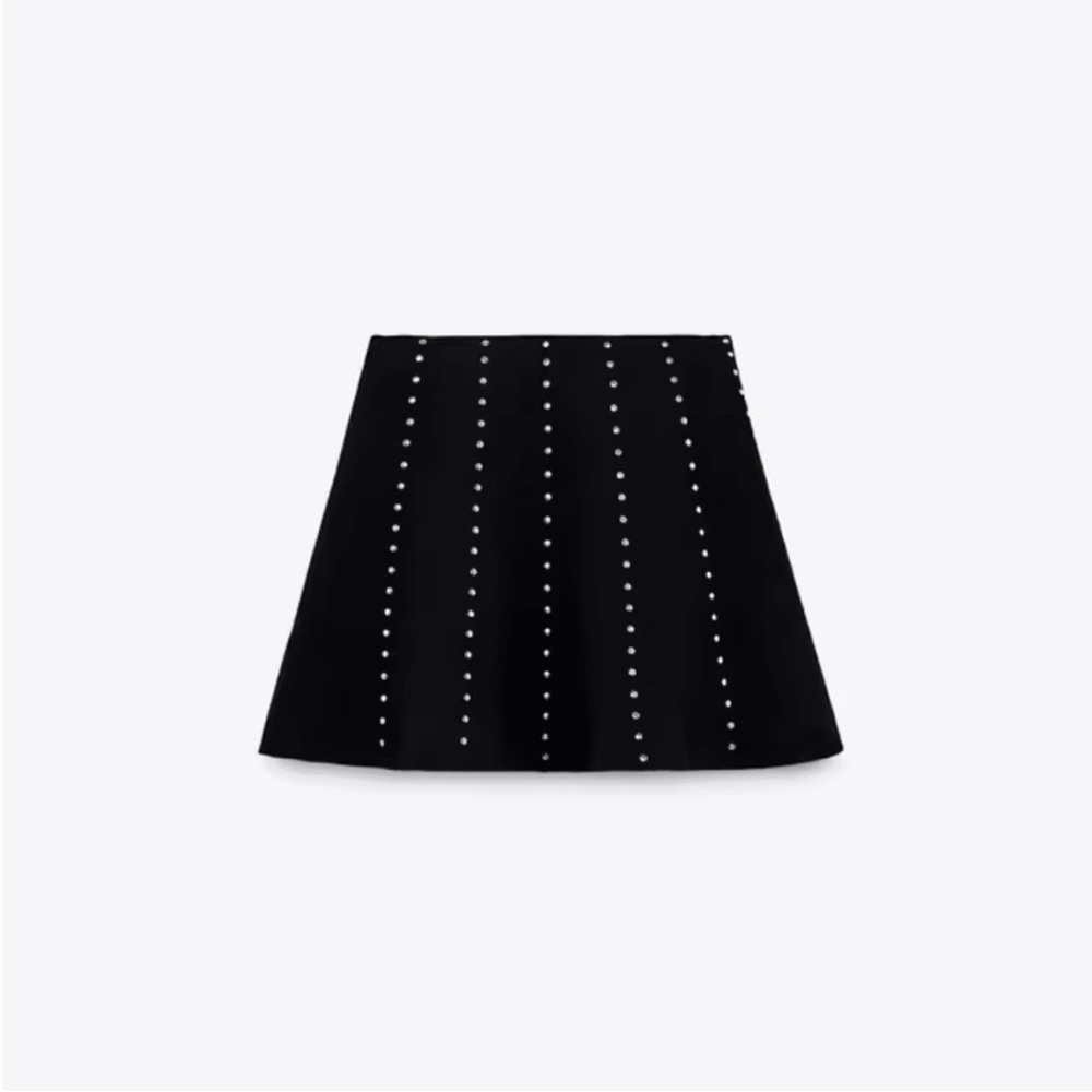 Zara Black Studded Circle Skirt - Picture 8 of 8